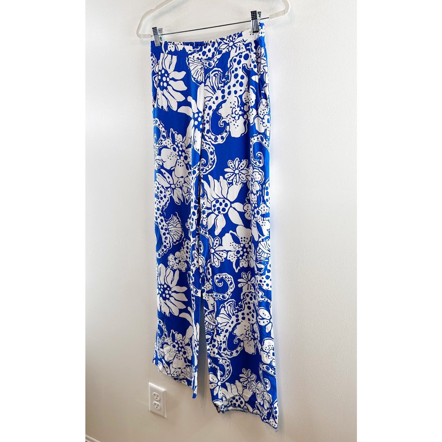 Lilly Pulitzer Cambridge Palazzo Printed Wide Leg Pants Blue XS