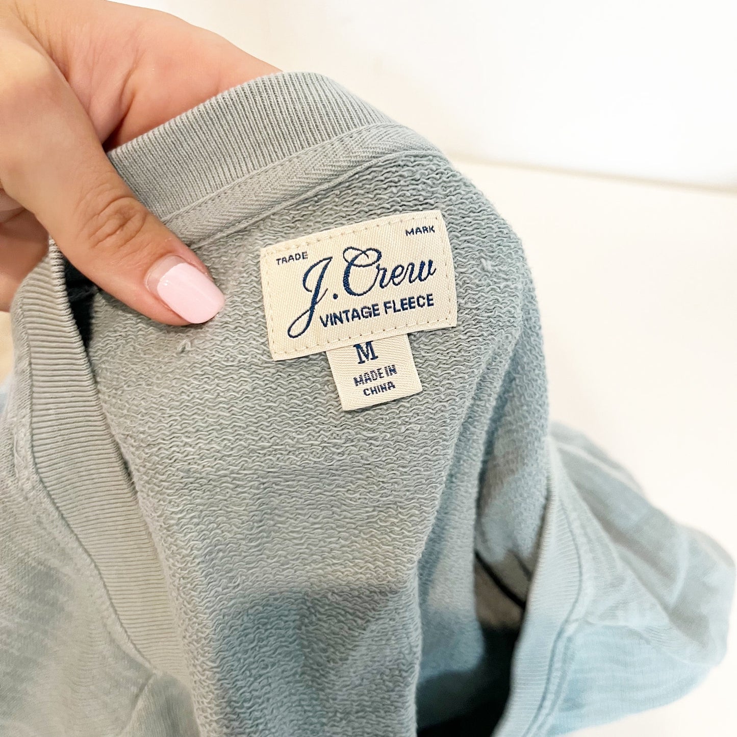 J. Crew Long Sleeve Crew Neck Vintage Fleece Pullover Sweatshirt Seafoam Green M