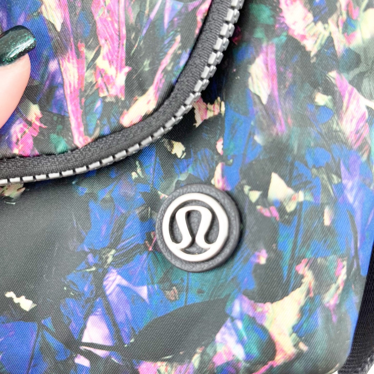 Lululemon Party Om Floral Backdrop Crossbody Waist Bag Black Multi Deep Coal