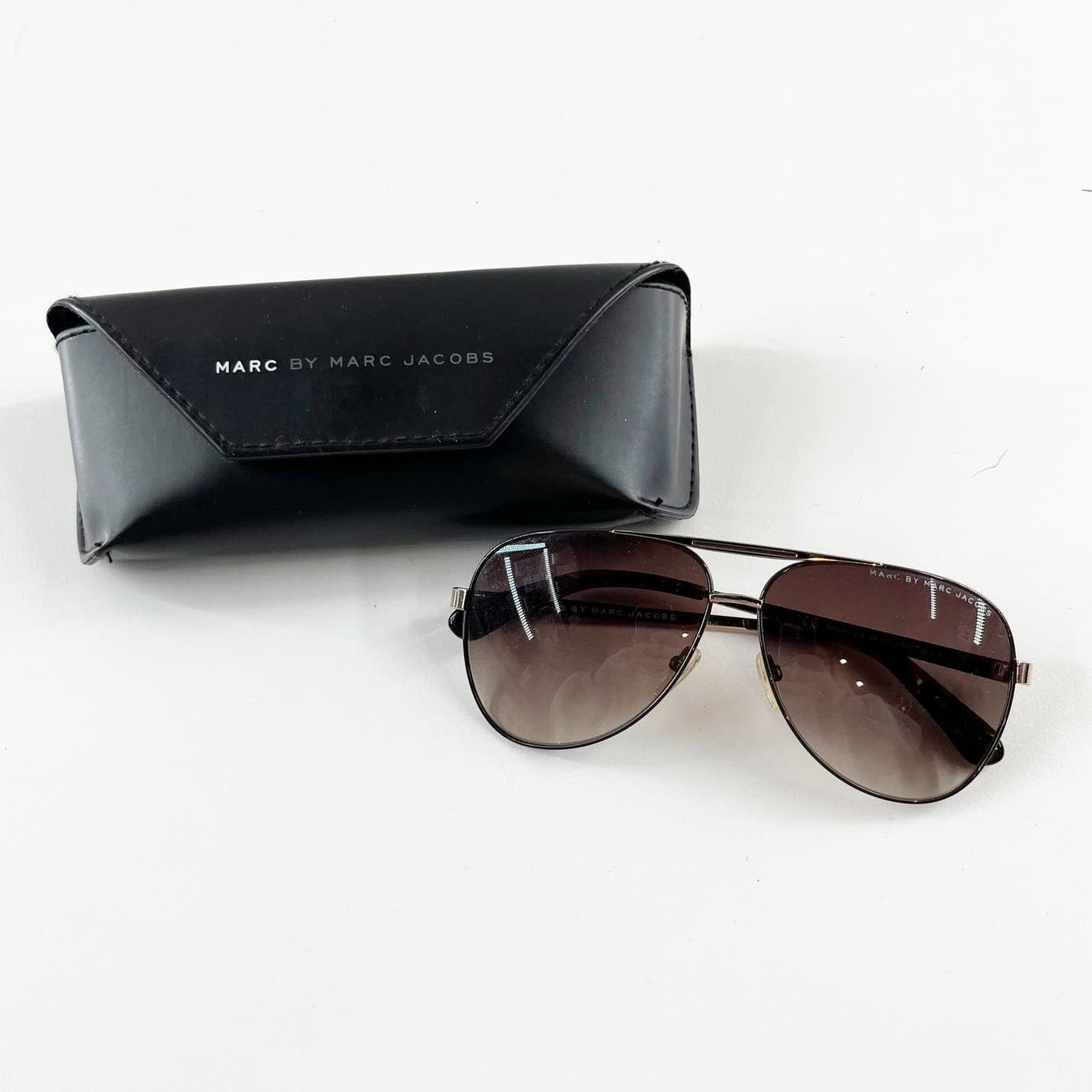 Marc Marc Jacobs Gray Oversized Aviator Sunglasses Gray Black