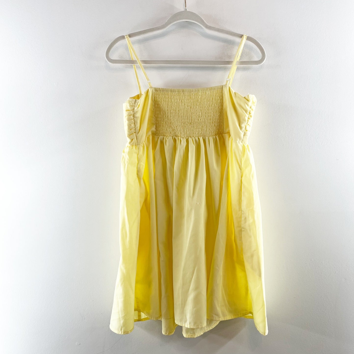 Francesca's Miami Square Neck Babydoll Mini Dress Yellow Large