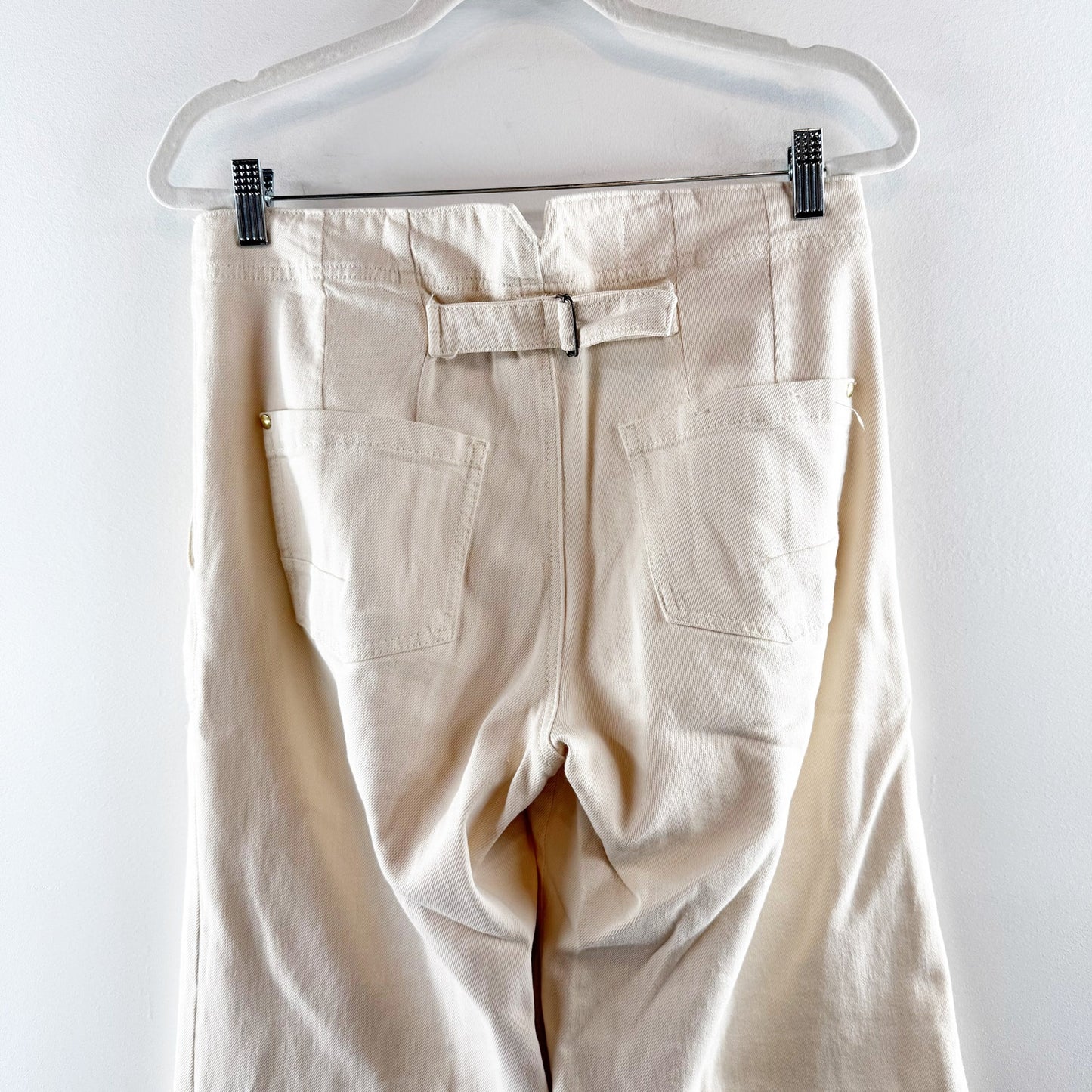 Pilcro Anthropologie The Kit High-Rise Wide-Leg Utility Trousers Cream 29