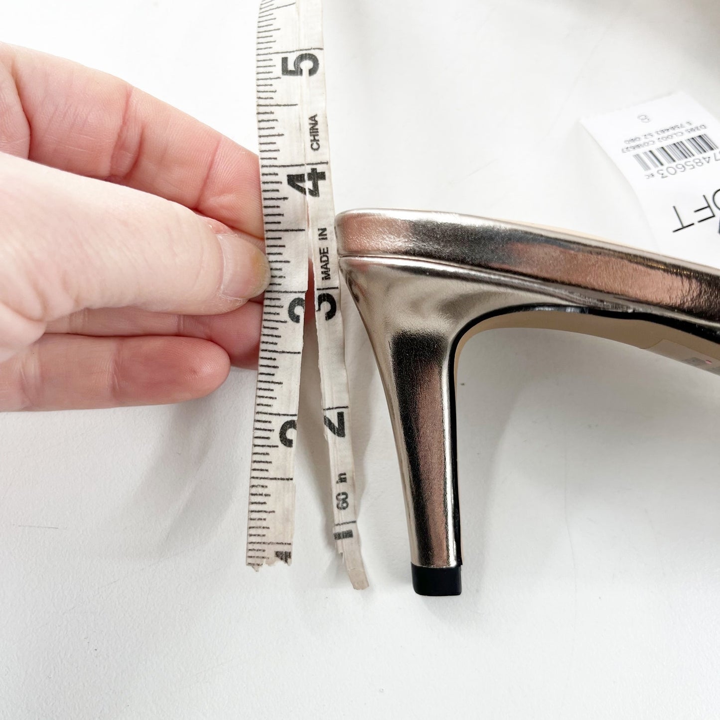 LOFT Bow Sparkle Holiday Slip On Square Toe Mule Kitten Heel Sandals Gold 8