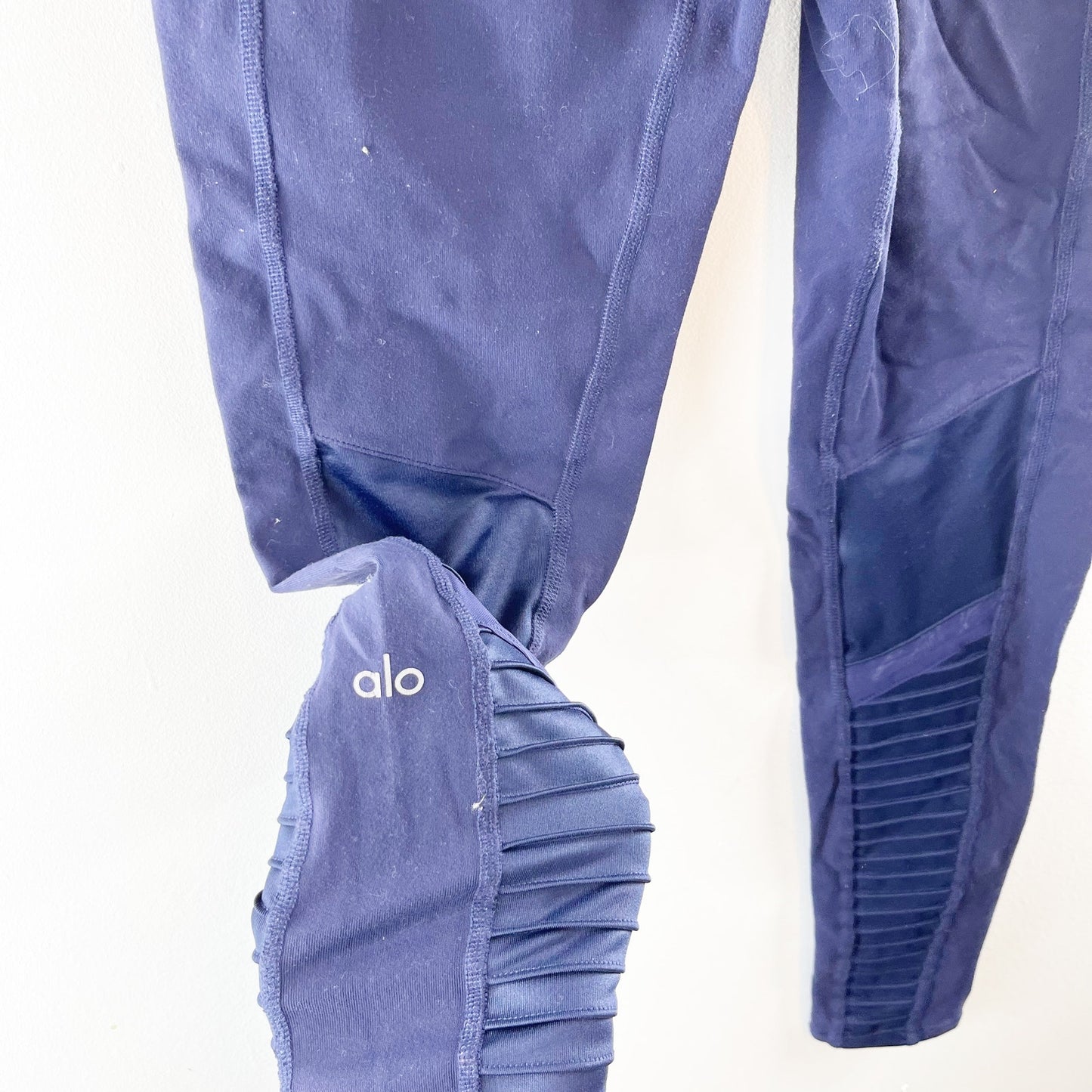 Alo Yoga Moto Mesh Full Length Leggings Navy Blue Small