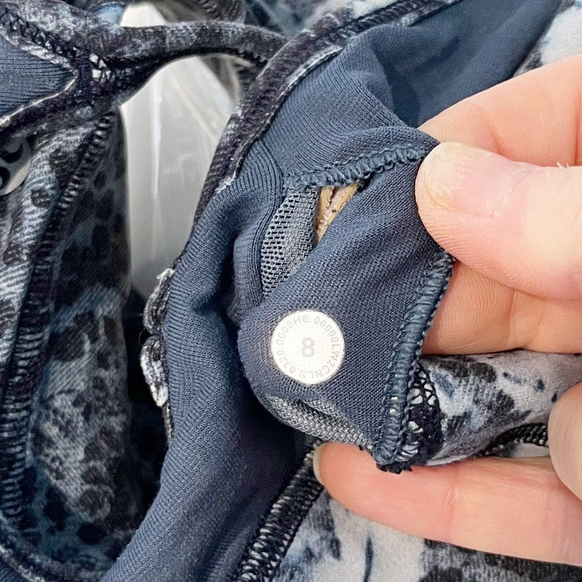 Lululemon Flow Y Bra Long Line Nulu Light Support Indigo Lace Starlight Multi 8