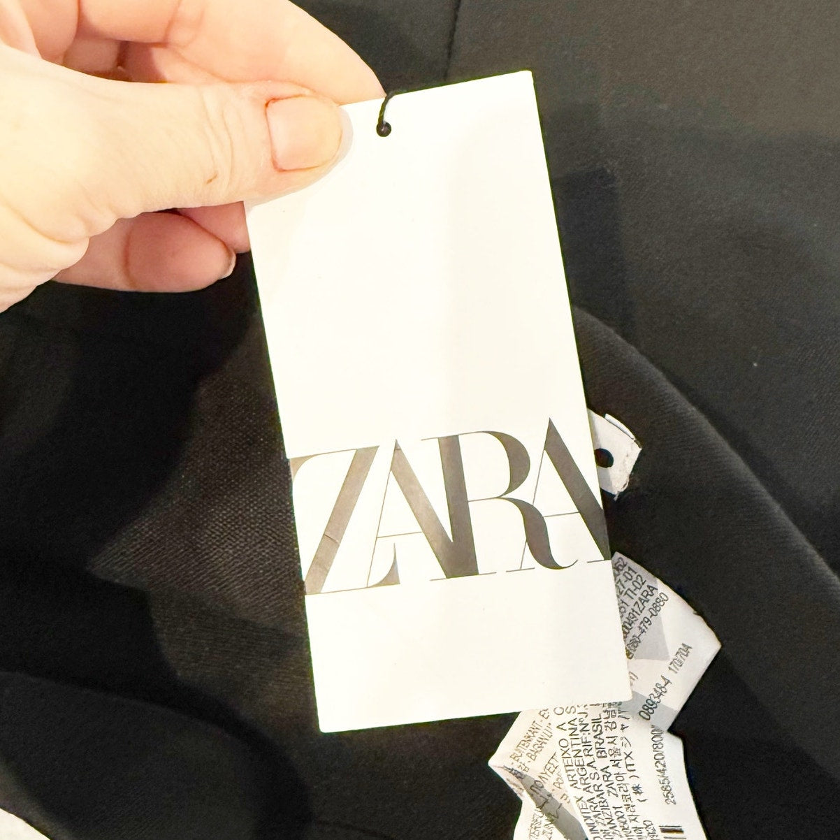 ZARA Asymmetrical Hem Mini Skirt Black Medium