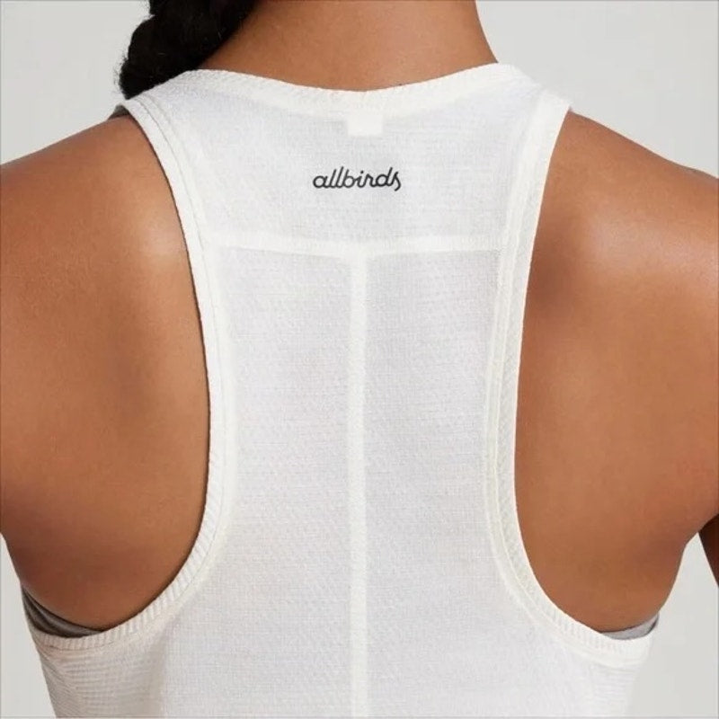 Allbirds Natural Run Mesh Racerback Tank Top White Small