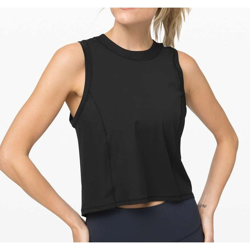 Lululemon Athletica Sleeveless Sheer Will High Neck Tank Top Pulse Black Small