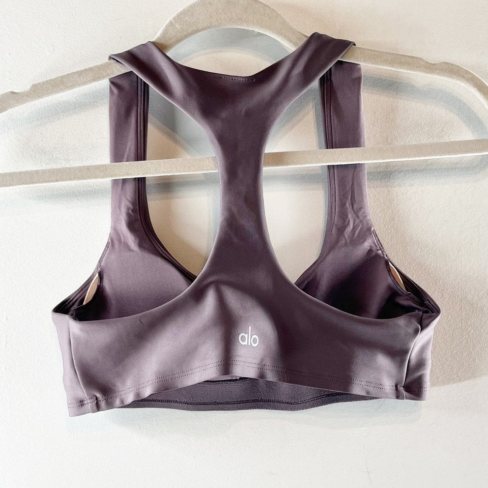 Alo Airlift Advantage Racerback Sports Bra Raisinette Purple Small