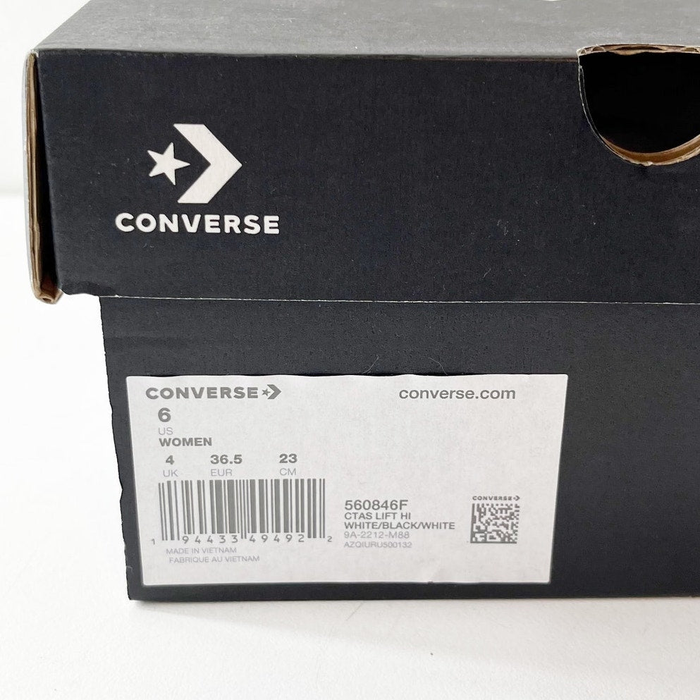 Converse Chuck Taylor High Top Lace Up Platform Sneakers White 6