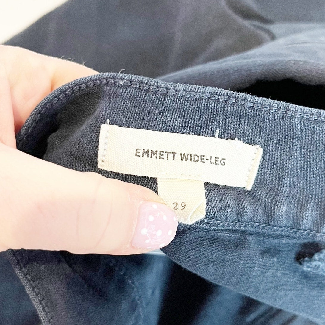 Madewell Emmett Wide Leg Patch Pocket Trouser Pants Navy Blue 29