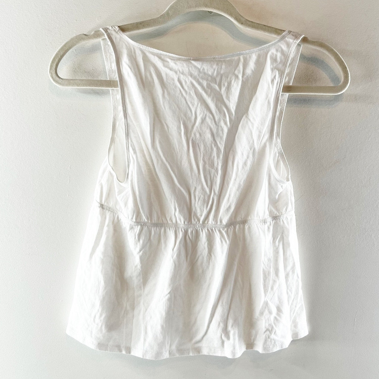 Aritzia Sunday Best Cannoli Tie Front Peplum Cotton Tank Top White XS