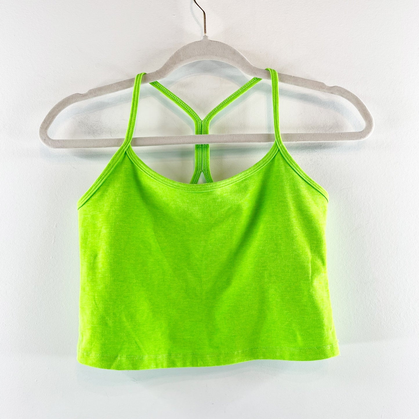 Beyond Yoga Spacedye Slim Cropped Tank Top Neon Lime Green Small