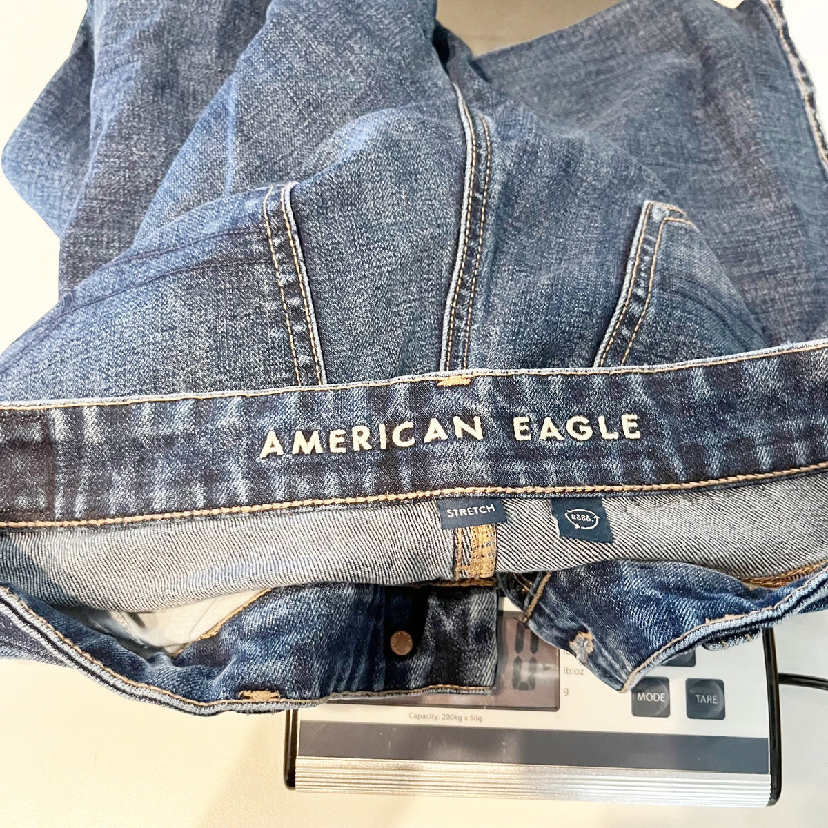 American Eagle Curvy Mid Rise Stovepipe Straight Leg Dark Wash Jeans Blue 10
