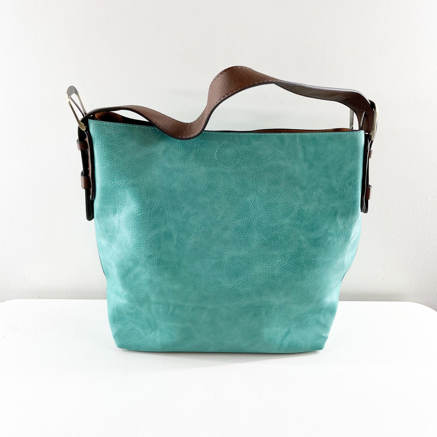 Joy Susan Leather Classic Shoulder Hobo Handbag Purse Seafoam Turquoise Green