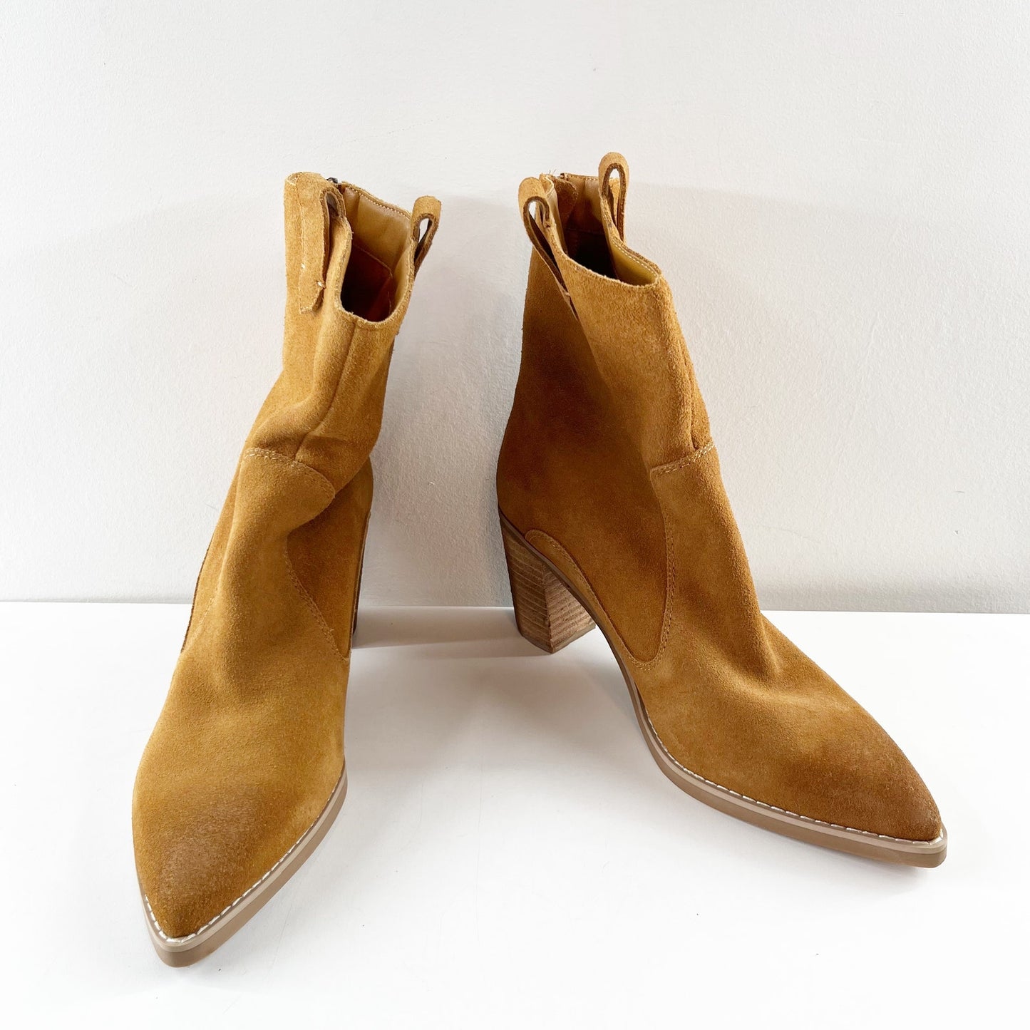 Splendid Evereve Raquel Suede Pull On Mid-Calf Western Boot Booties Toffee 9.5