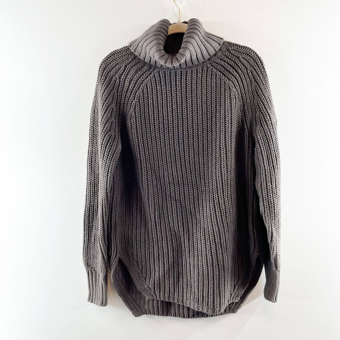 Alp N Rock Simone Long Sleeve Turtleneck Knit Pullover Sweater Gray Small