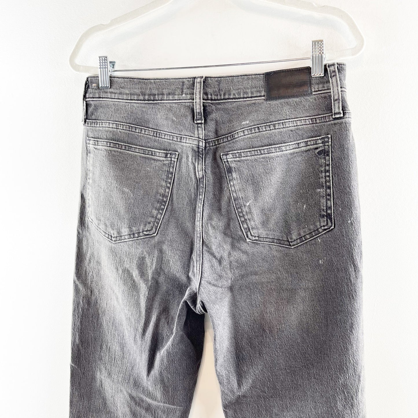 Madewell High Rise Perfect Vintage Jeans Ripped Knee Raw Hem Lunar Black 28 / 6