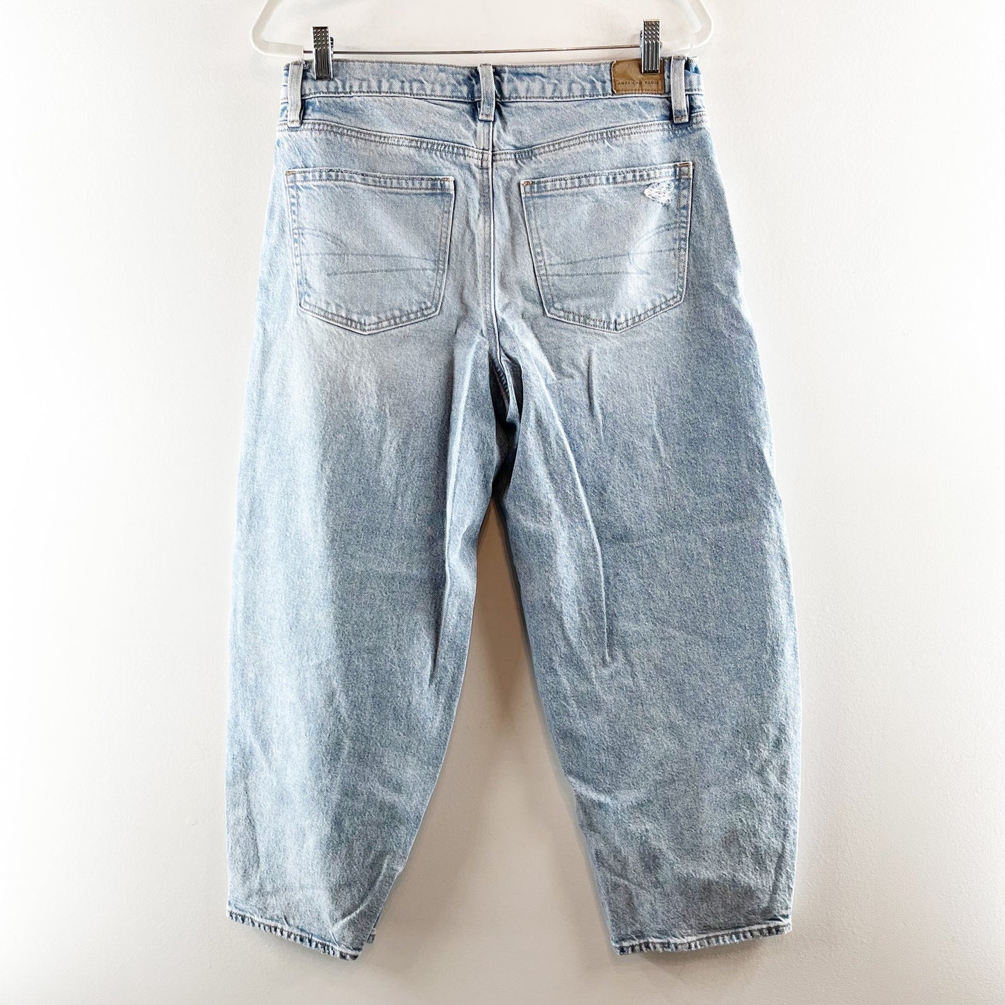 American Eagle Outfitters Stretch Mid Rise Denim Barrel Jeans Blue 10 / 30