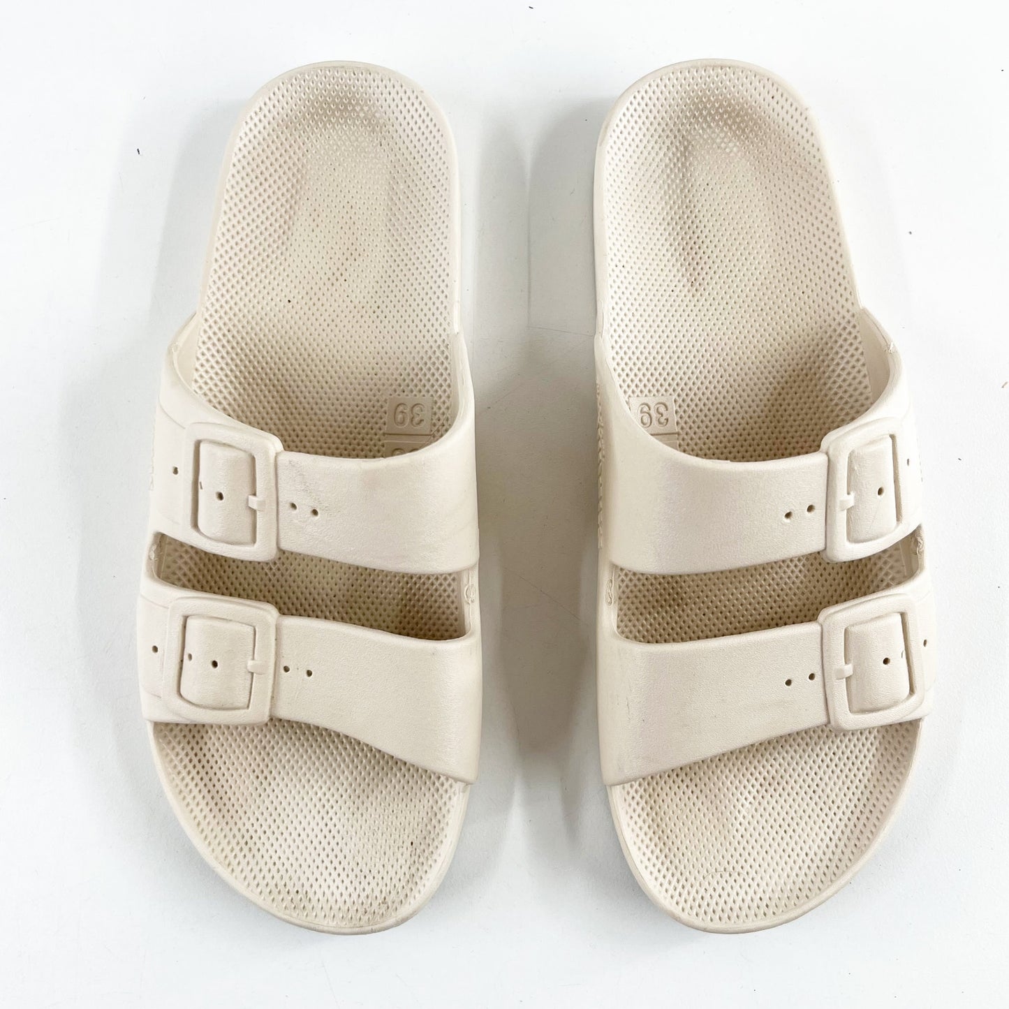 Moses Double Buckle Slide Sandals Stone Cream 38 / 39