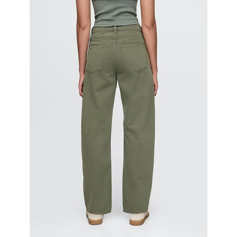 Gap Cotton High Rise Barrel Ankle Jeans Mesculen Green 29 / 8