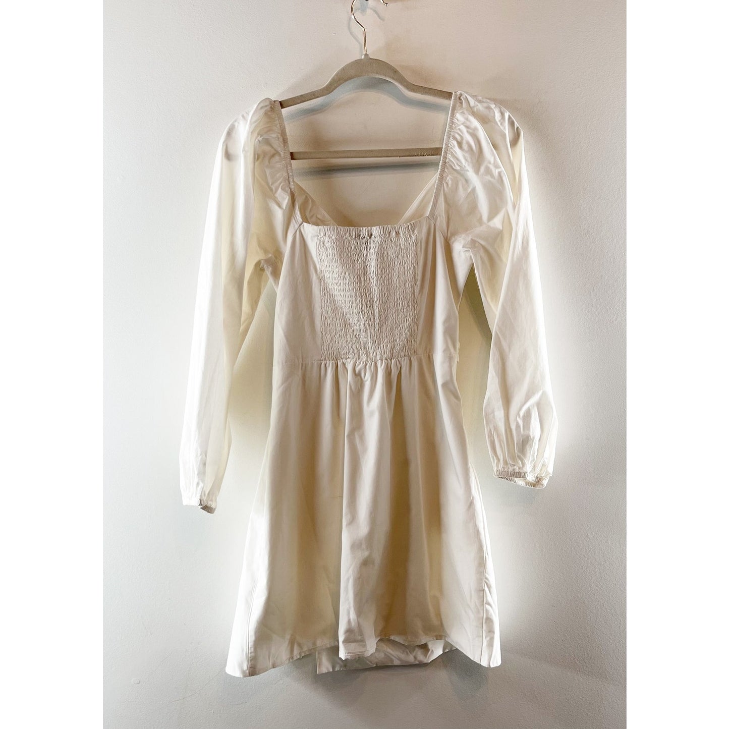 Mare Mare x Anthropologie Puff Sleeve Twist Front Mini Dress White Medium