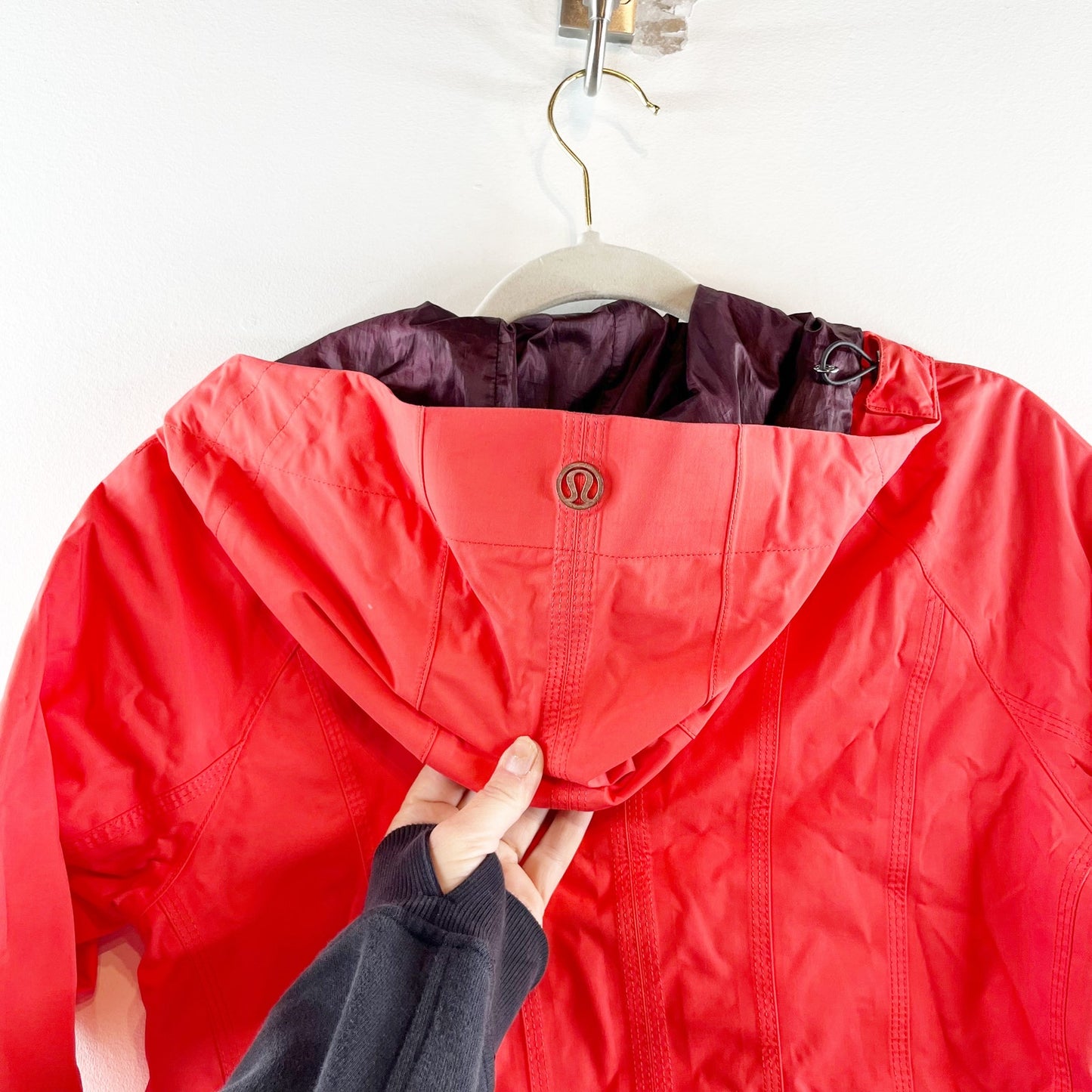 Lululemon Athletica Full Zip Right As Rain Jacket Parka Flare Bordeaux Drama 6