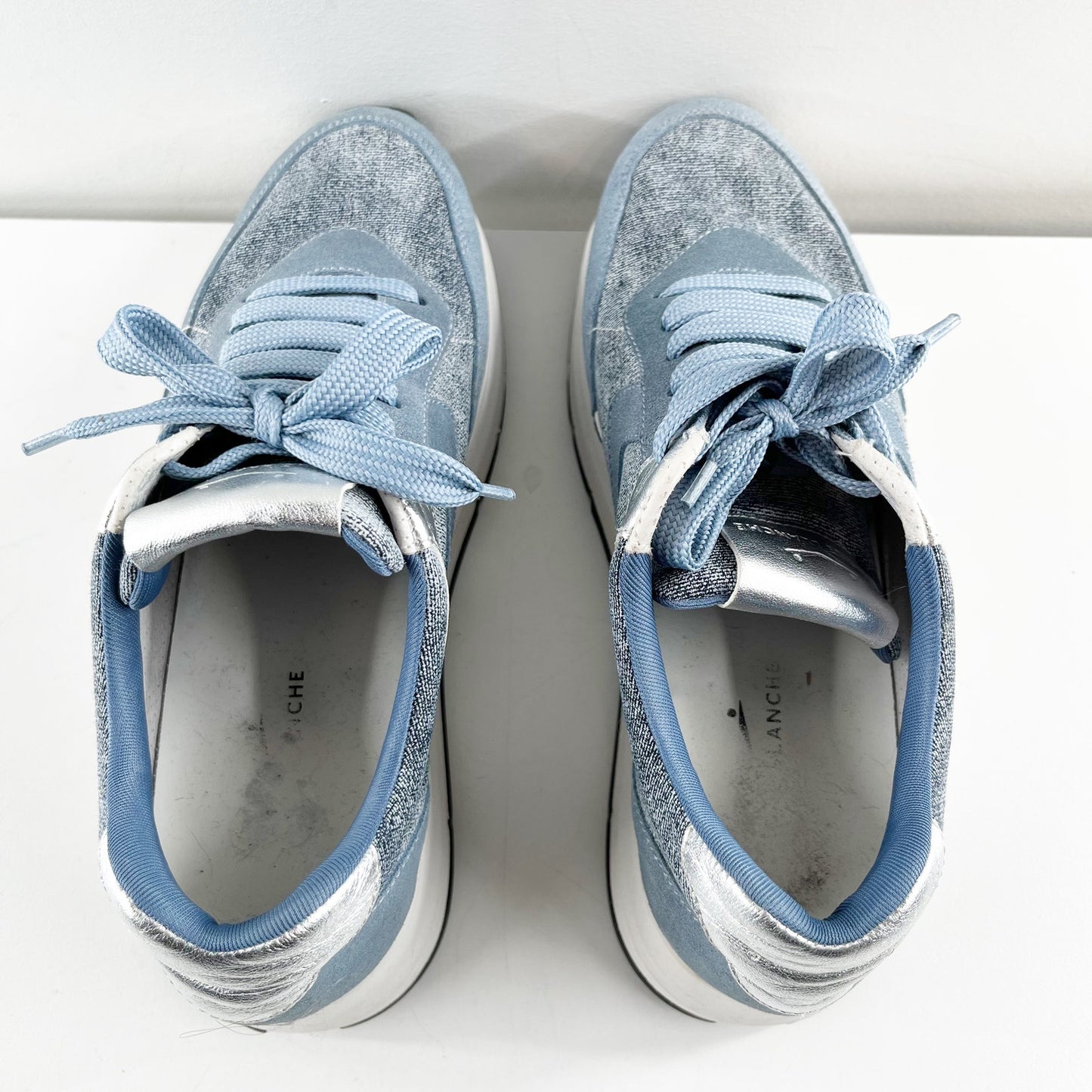 Voile Blanche Julia Lace Up Platform Suede Shoes Sneakers Blue 39 / 9