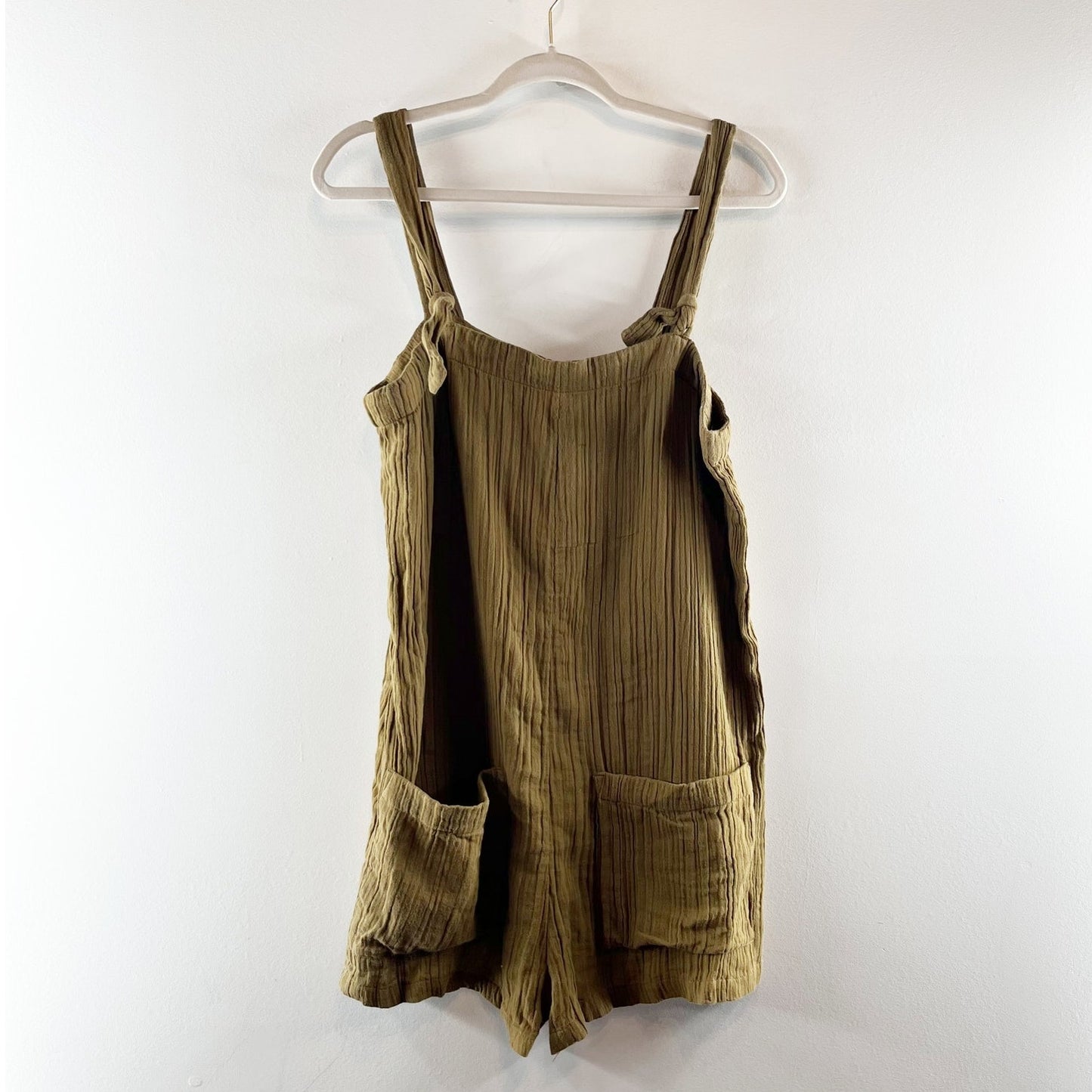 L Space Stephie Romper One Piece Gauzy Cotton Moss Green Medium