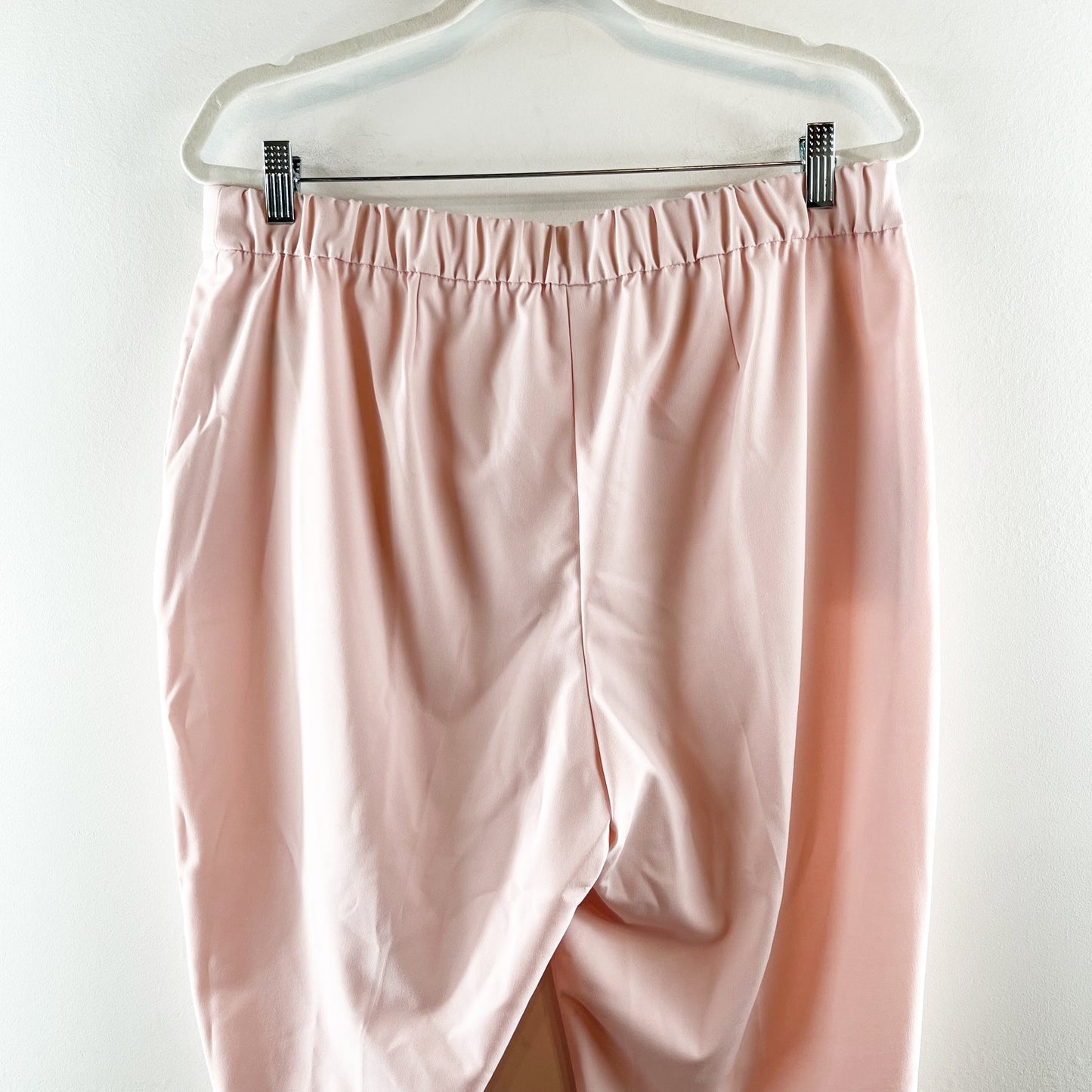 J. Crew High Rise Elastic Back Waist Straight Leg Trouser Pants Pink 14