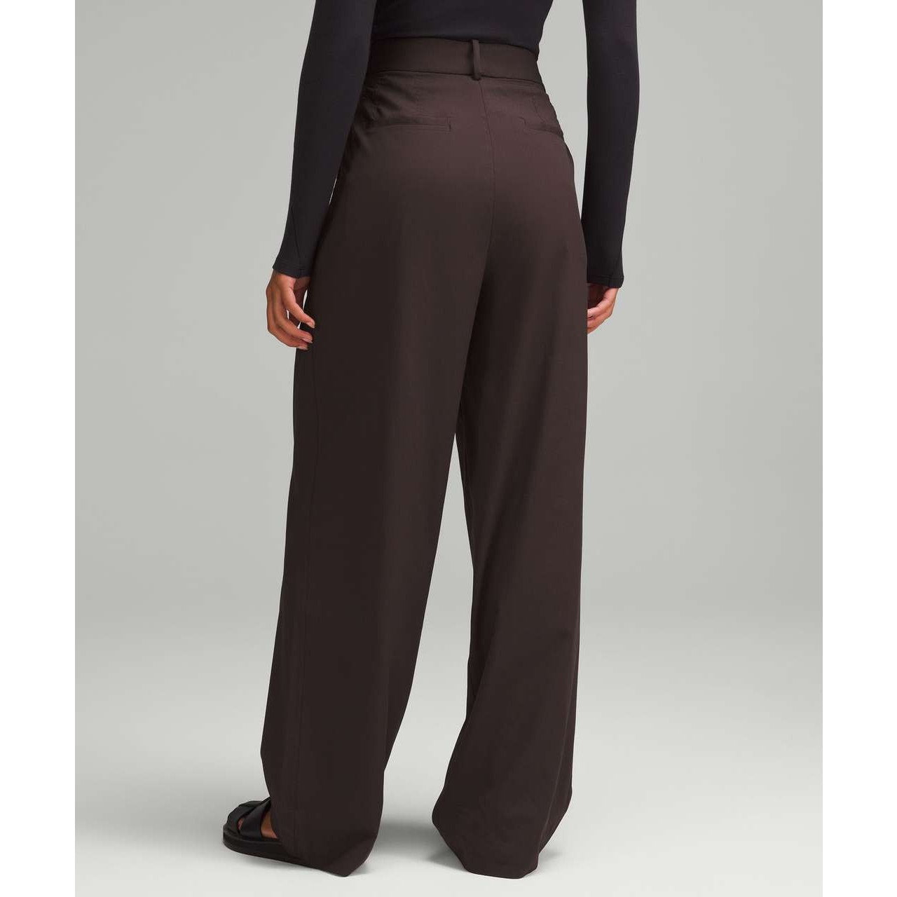 Lululemon Pleat Front High-Rise Trouser Pants Regular Espresso Brown 8