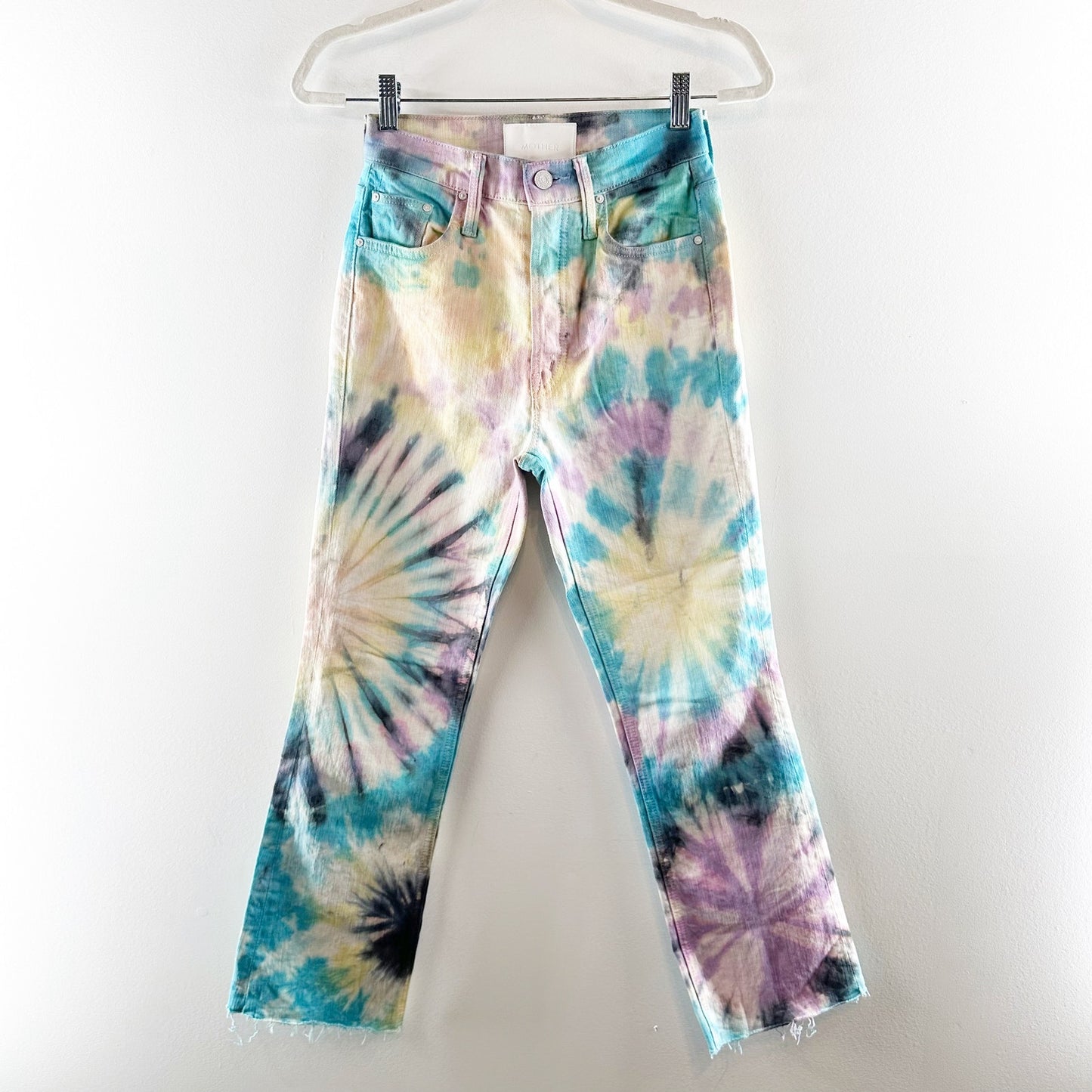 Mother The Tripper Cropped Boot Tie Dye Jeans Swirling Secrets 25