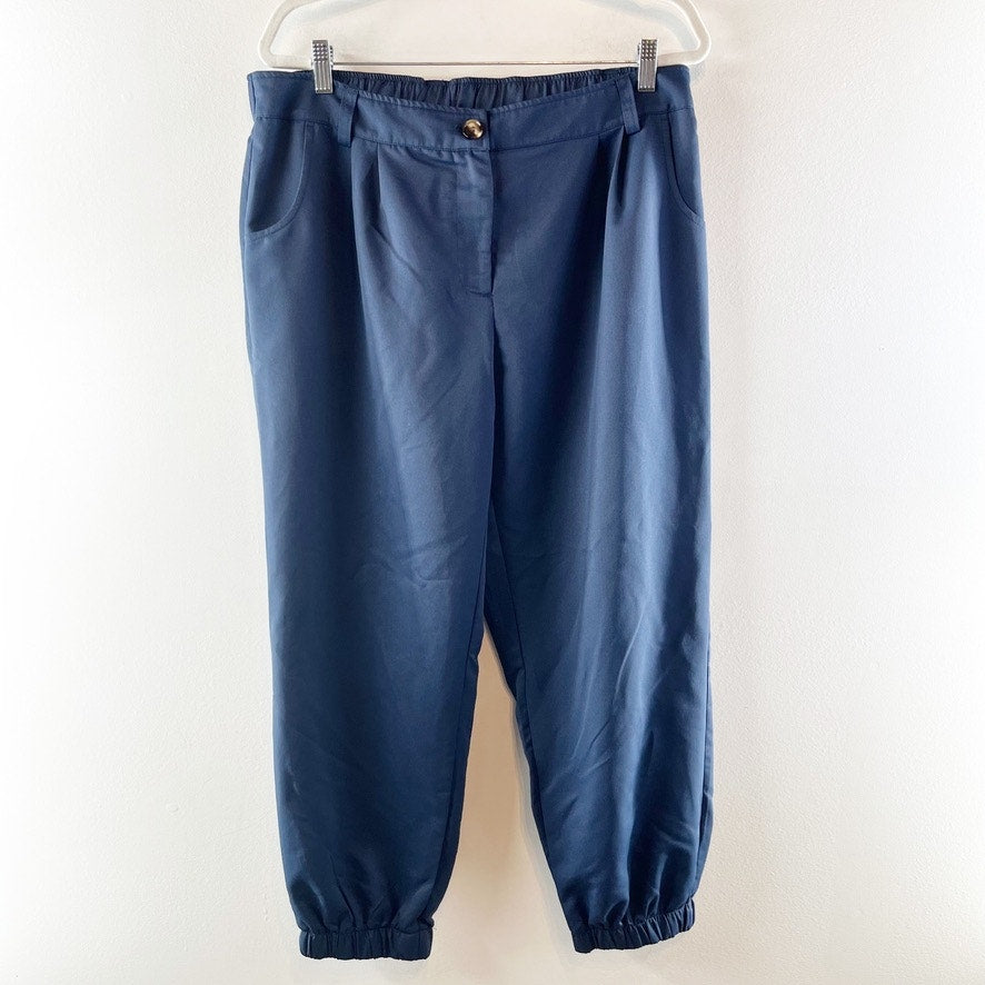 Halara Mid Rise Casual Jogger Pants with Pockets Moonlit Ocean Navy Blue XL Tall