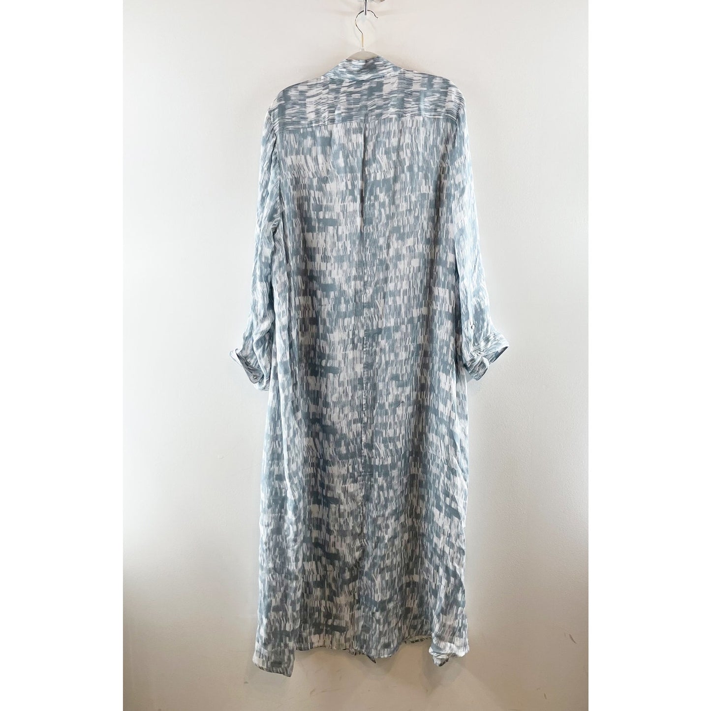 Banana Republic Alani Long Sleeve Maxi Printed Shirt Dress Blue XL / XXL