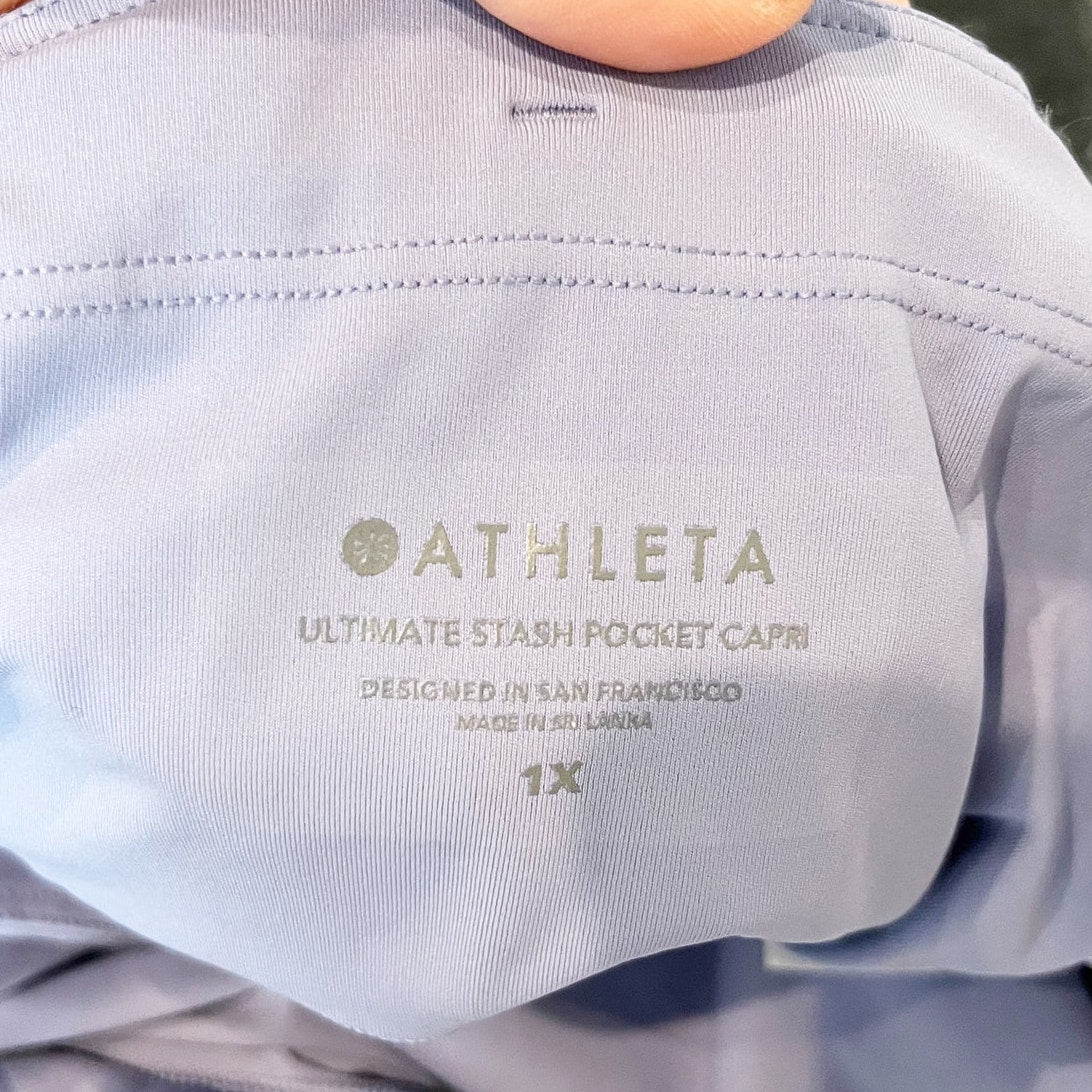 Athleta Ultimate Stash Pocket Capri Leggings Supersonic Dusk Lilac Purple 1X