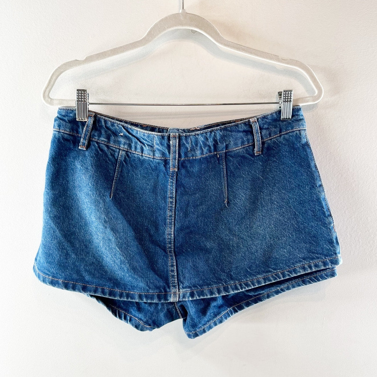 Free People Galivanting Denim Mini Skirt Skort Blue 27