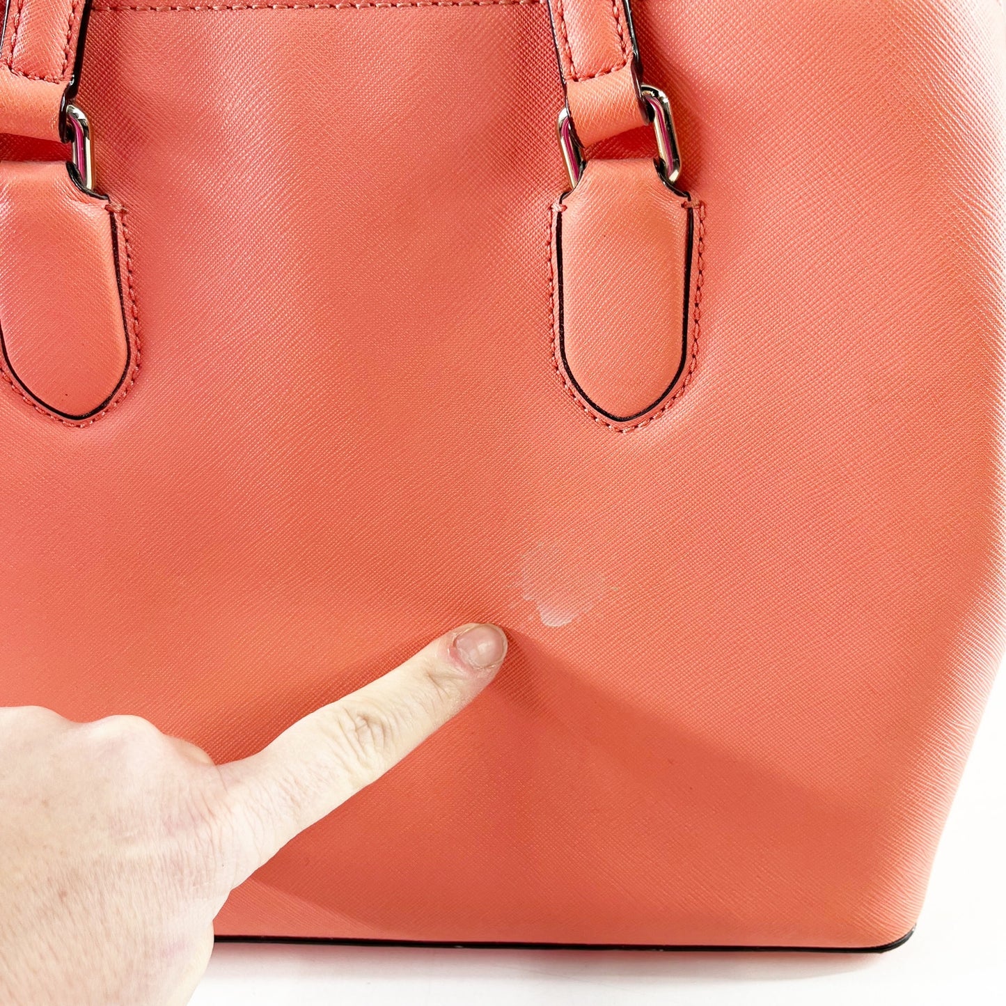 Kate Spade Laurel Way Evangelie Saffiano Leather Satchel Purse Coral