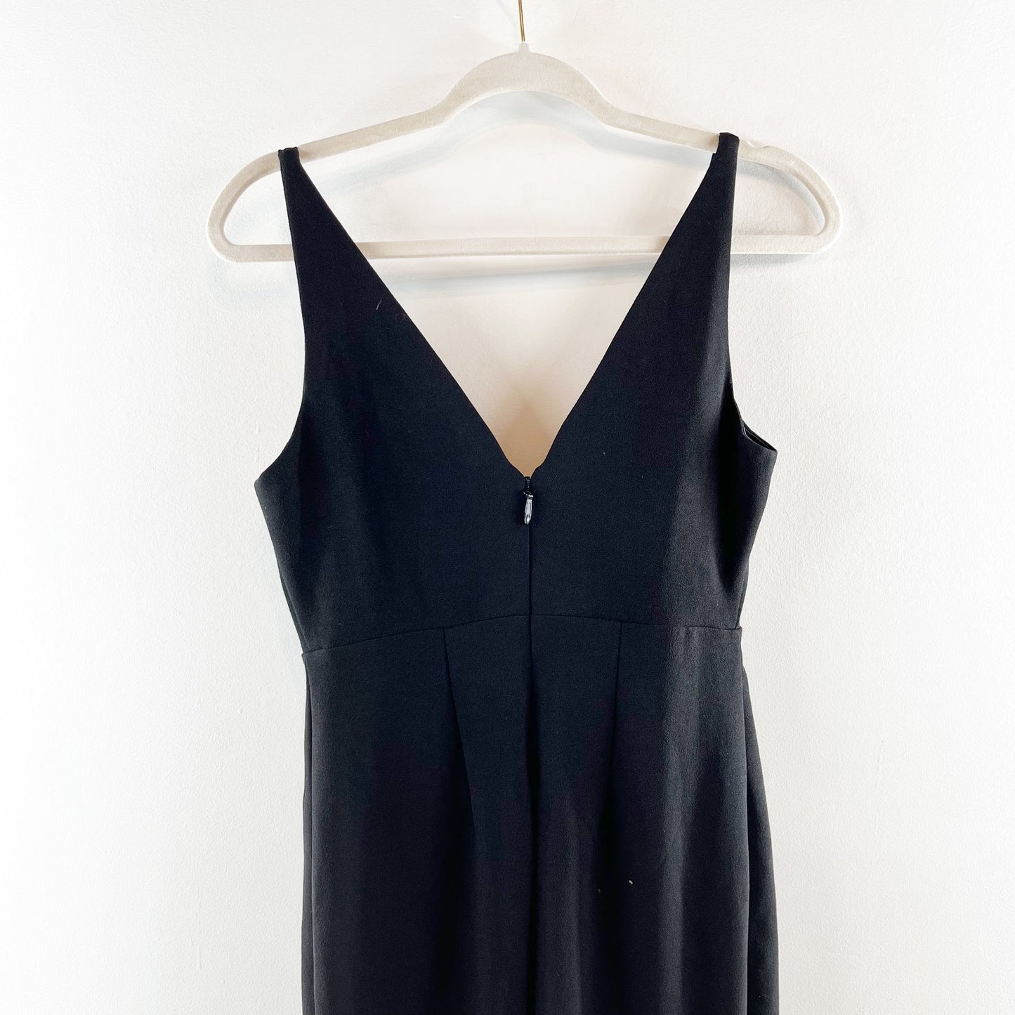 Lulus Melora Crepe Knit V-Neck Sleeveless Glam Mermaid Maxi Dress Black Small