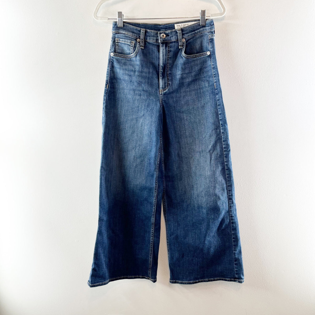 Rag & Bone Serena Crop High Rise Wide Leg Jeans Blue 27 / 4