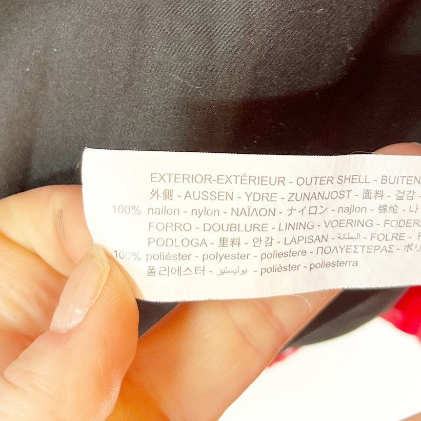 ZARA Thermal Insulated Puffer Coat Jacket Red Black XS