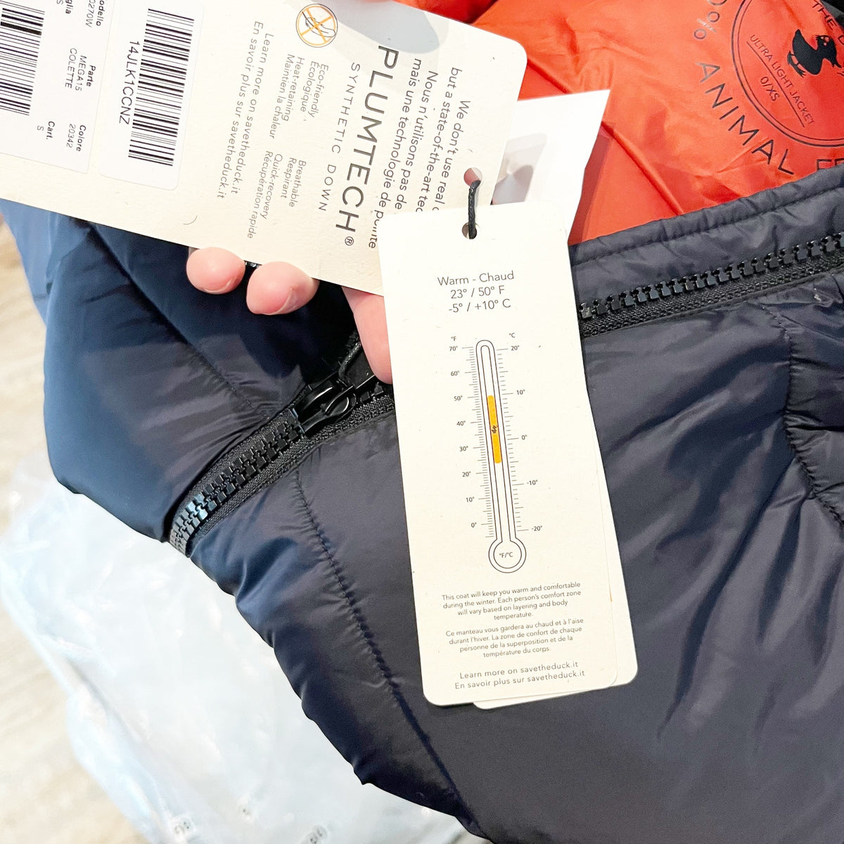 Save The Duck Colette Long Midi Puffer Coat Parka Black XS