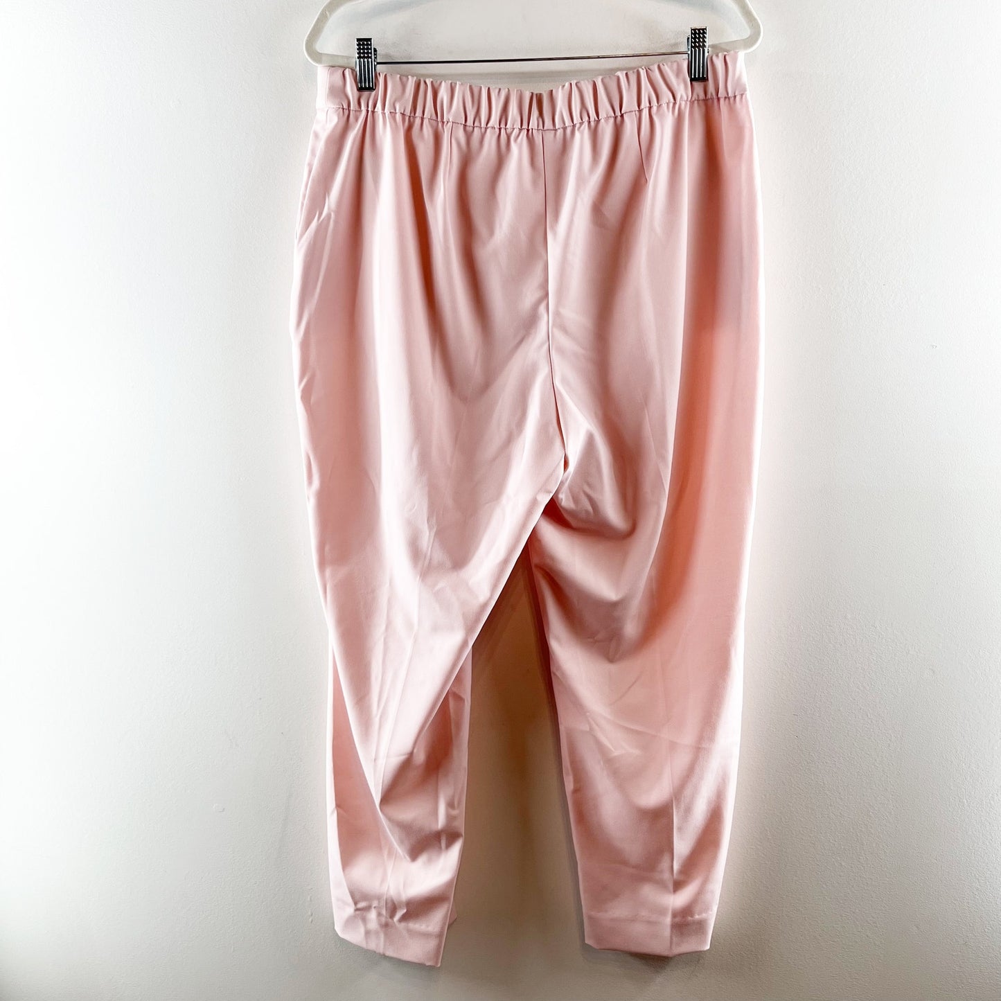 J. Crew High Rise Elastic Back Waist Straight Leg Trouser Pants Pink 14