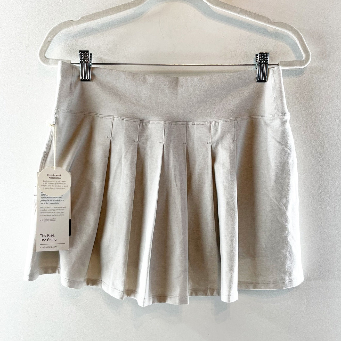 Vuori Halo Pull On High Waisted Performance Mini Skirt Salt Heather Medium