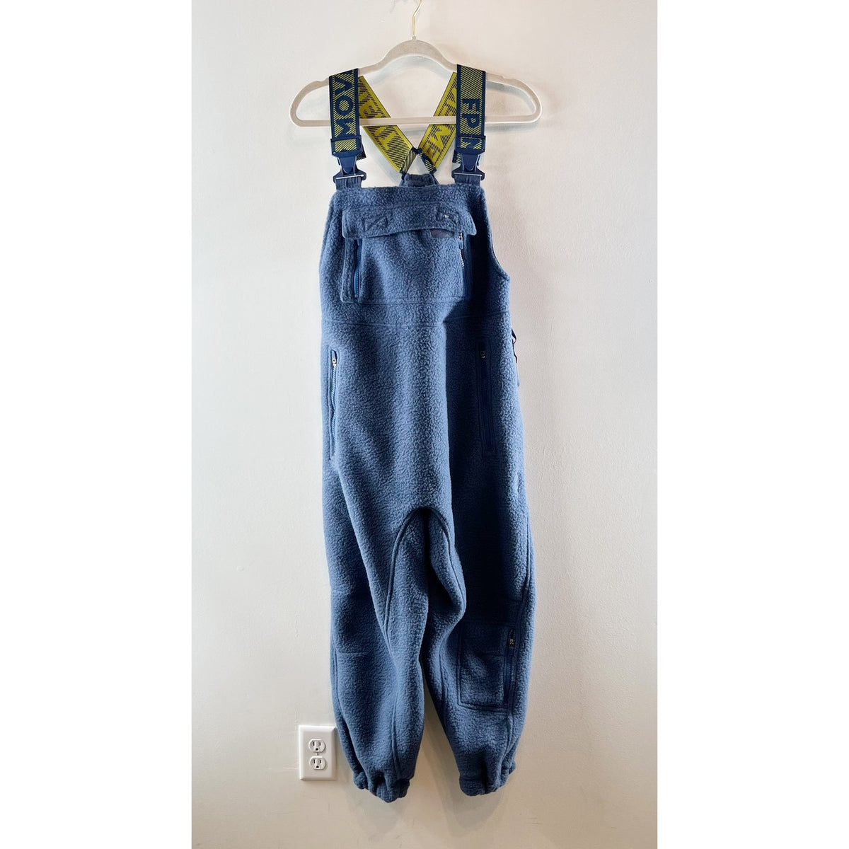 FP Movement Hit The Slopes Salopette Bib Fleece Overalls Blue Yellow XS
