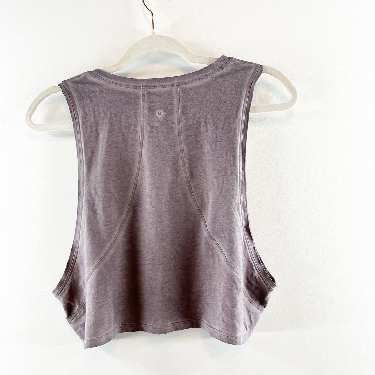 Lululemon Cropped Burnout Muscle Tank Top Gray Medium