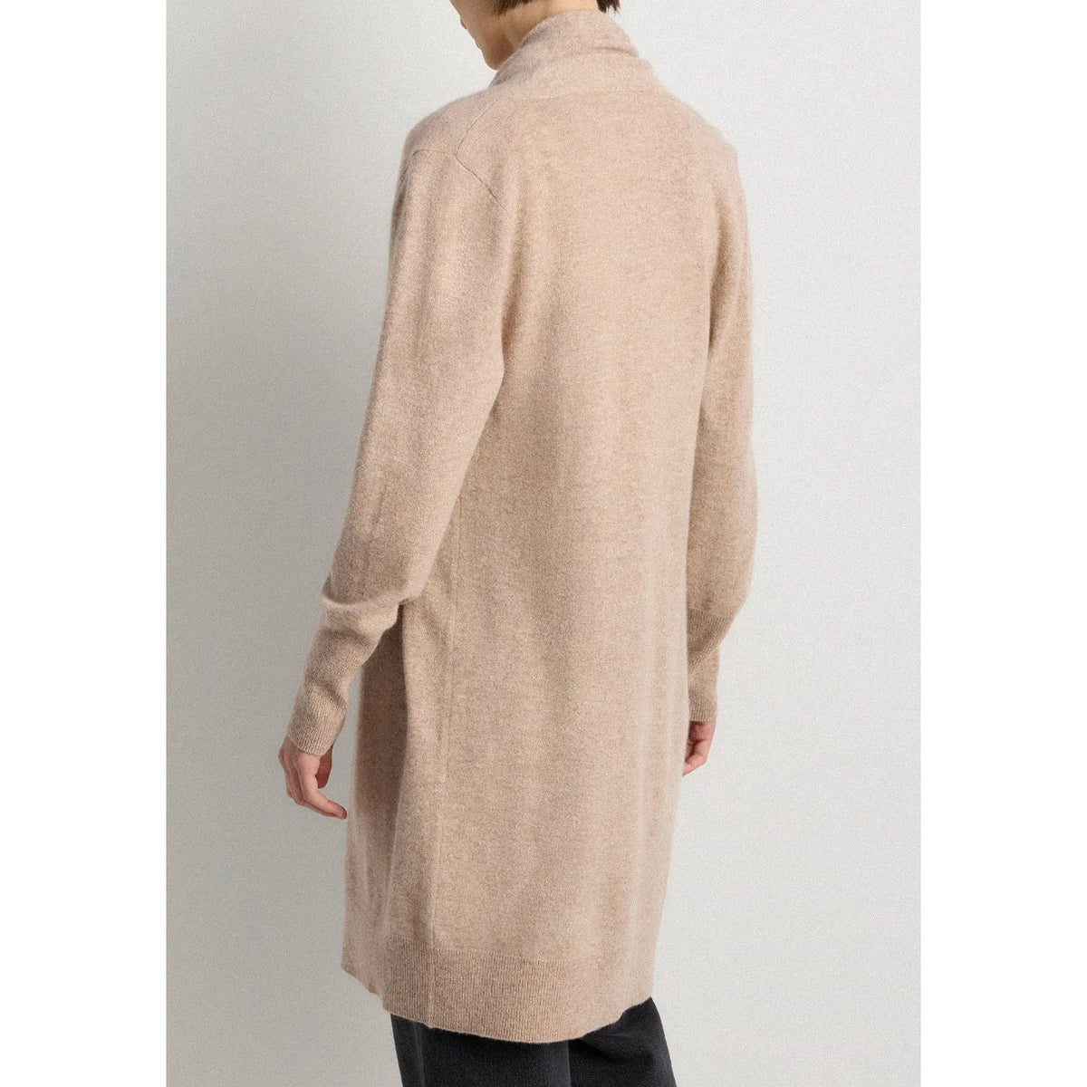 Quince Mongolian Cashmere Long Sleeve Open Duster Cardigan Sweater Oatmeal XS