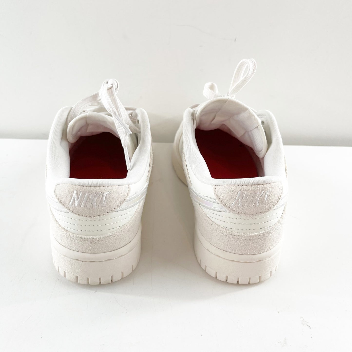 Nike Dunk Low Iridescent Swoosh Sneakers White 7.5