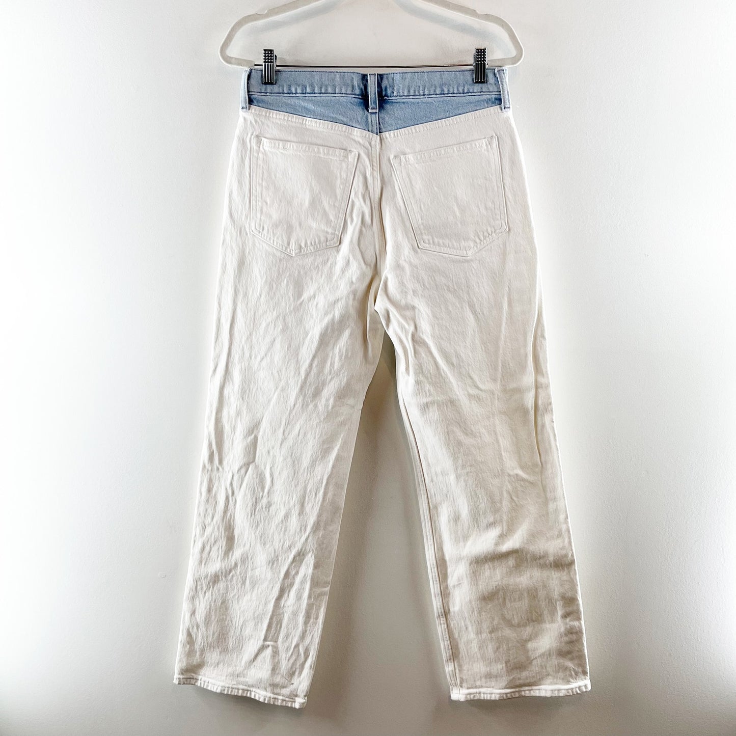 Abercrombie & Fitch High Rise 90s Relaxed Straight Leg Jeans White Blue 29 / 8