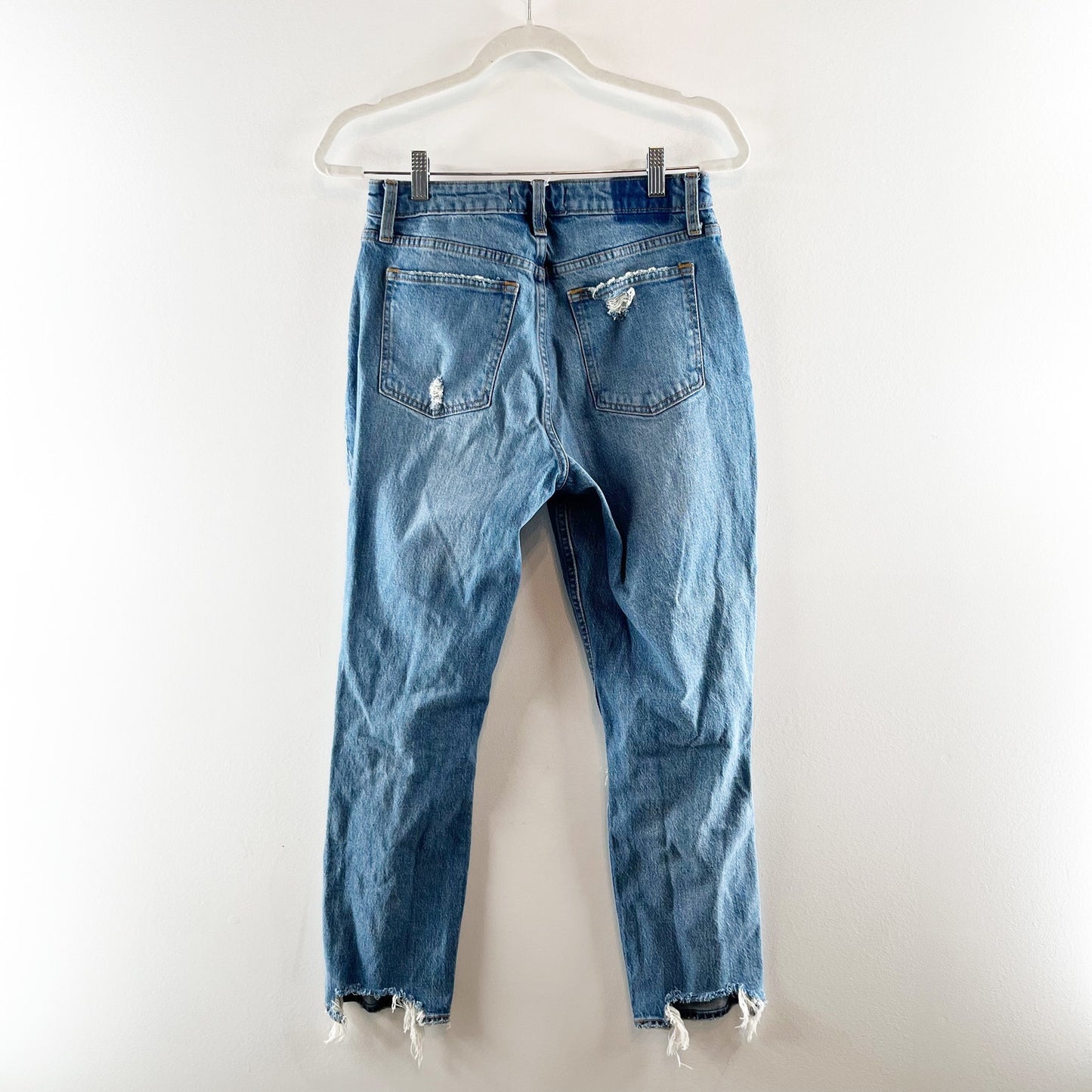 Abercrombie & Fitch High Rise Distressed Curve Love Mom Jeans Blue 4 / 27