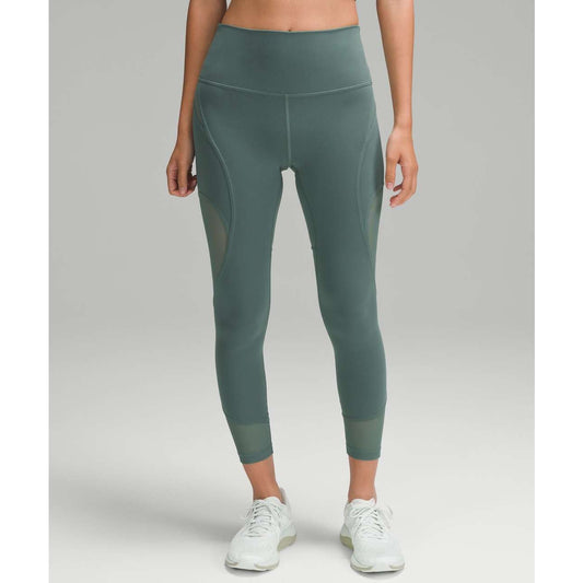 Lululemon Wunder Train Mesh Panel High-Rise Tight Leggings 25" Medium Forest 6